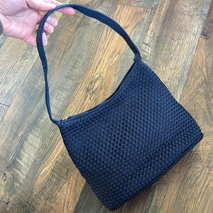 Adrienne Vittadini Navy Woven Vintage Shoulder Bag